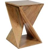 Global Archive Jasper Side Table in Distressed Natural Wood